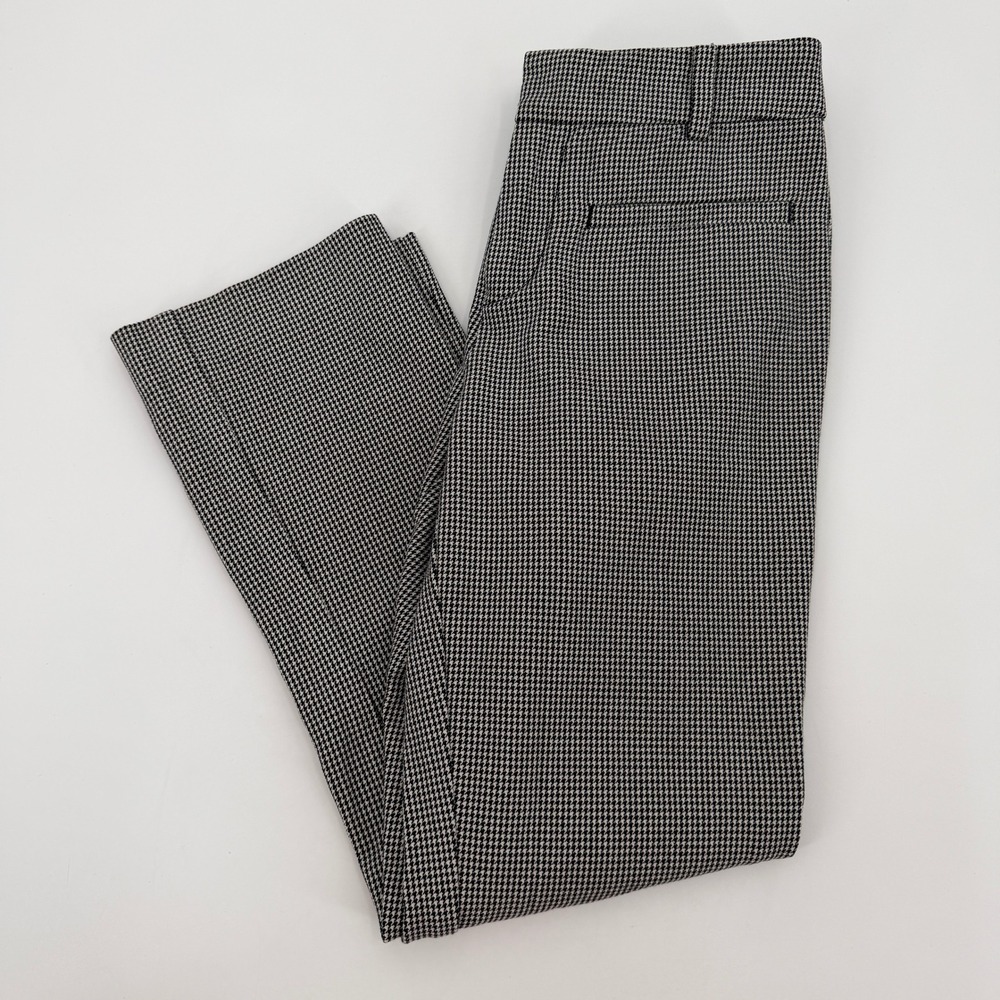Anthropologie Essential Collection Houndstooth Slim Straight Pants 00 Academia